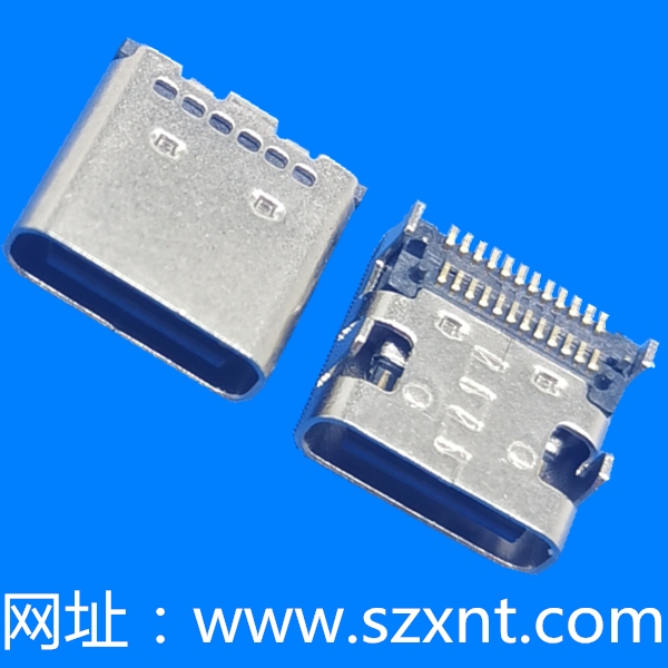 香港TYPE C 24P 板上四腳插 端子雙排貼片